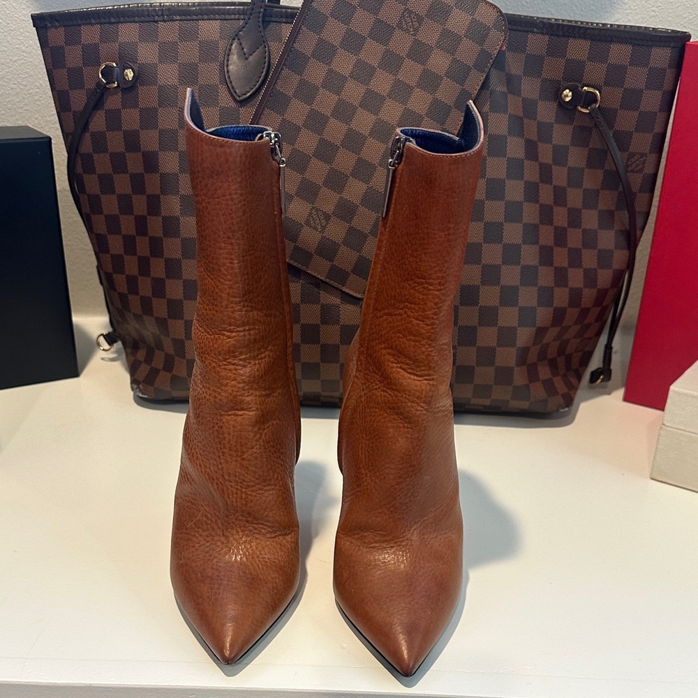 Saint Laurent Brown Leather Boots